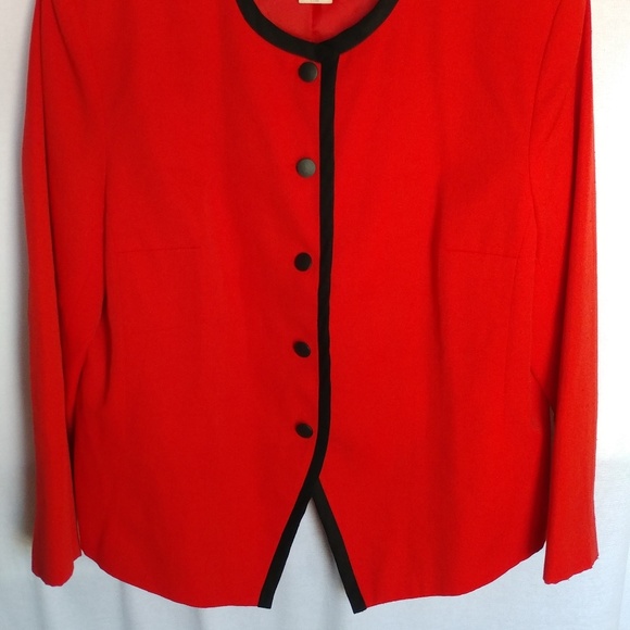 Joseph Feldman Red Jacket Black Trim - Picture 4 of 4